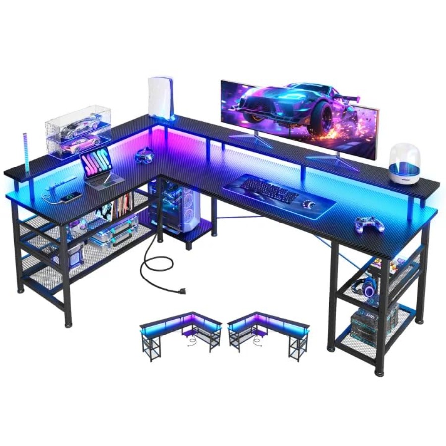 Desk Setup In Office - 66 Large L Shaped Gaming Desk