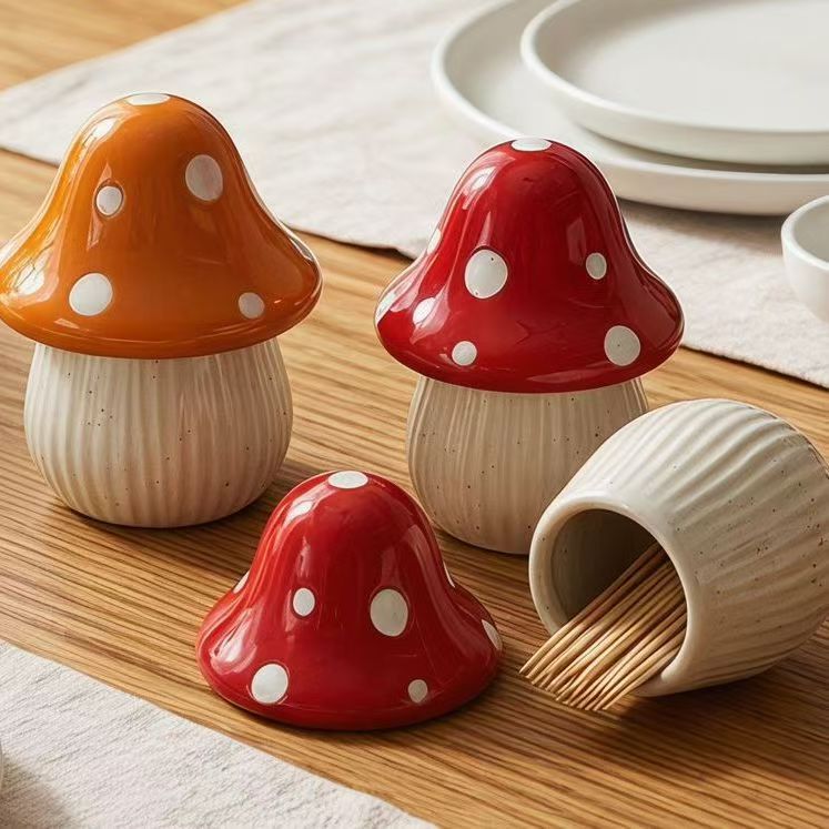 Cartoon Mushroom Ceramic Stora - đánh giá và giá Desk Setup Organization