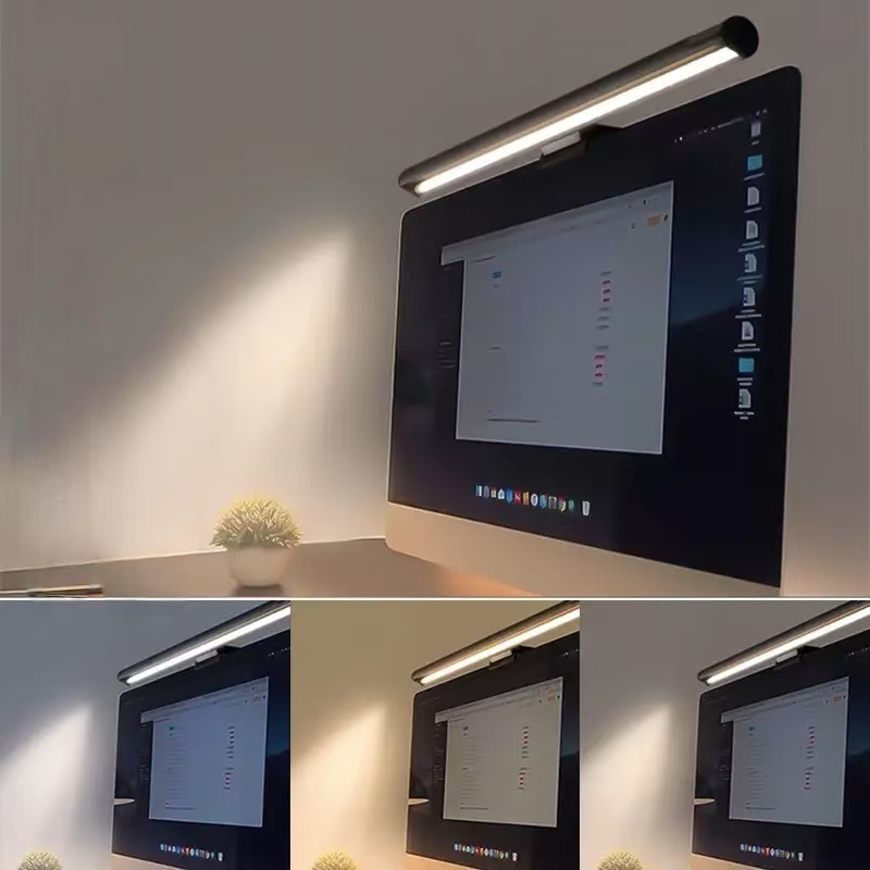 LED Monitor Light Hanging Desk - đánh giá và giá Yellow Desk Setup