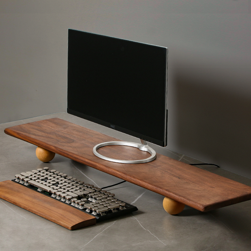 Solid Wood Monitor Riser Lapto - đánh giá và giá Desk Setup Monitor And Laptop