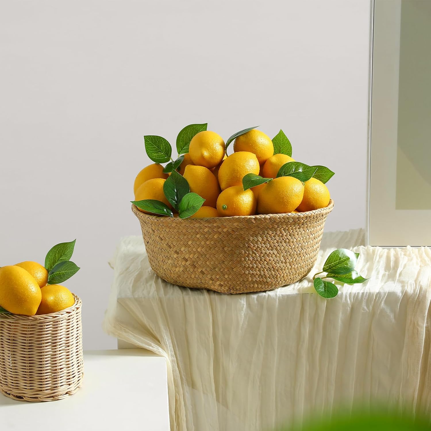 12 Pack Faux Yellow Lemons Art - đánh giá và giá Yellow Desk Setup