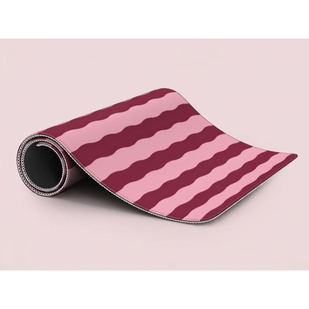 Pink Burgundy Wavy Lines Desk  - đánh giá và giá Yellow Desk Setup