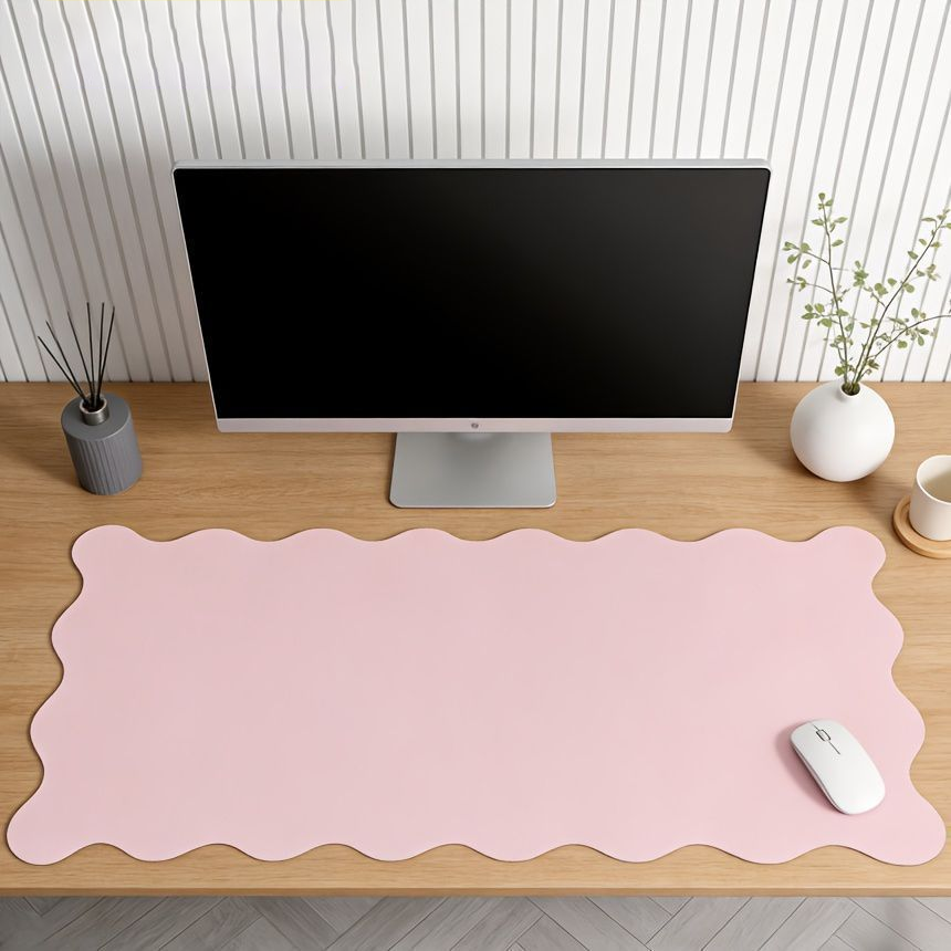 Irregular Shaped Wave Pink Bro - đánh giá và giá Yellow Desk Setup