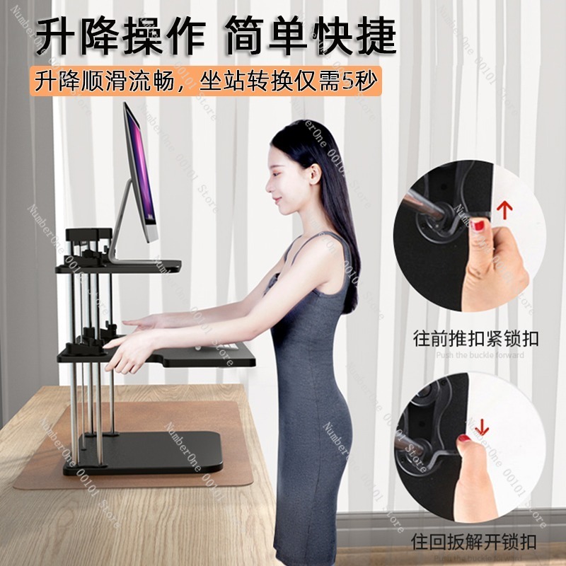 Height-Adjustable Standing Des - đánh giá và giá Desk Setup Monitor And Laptop