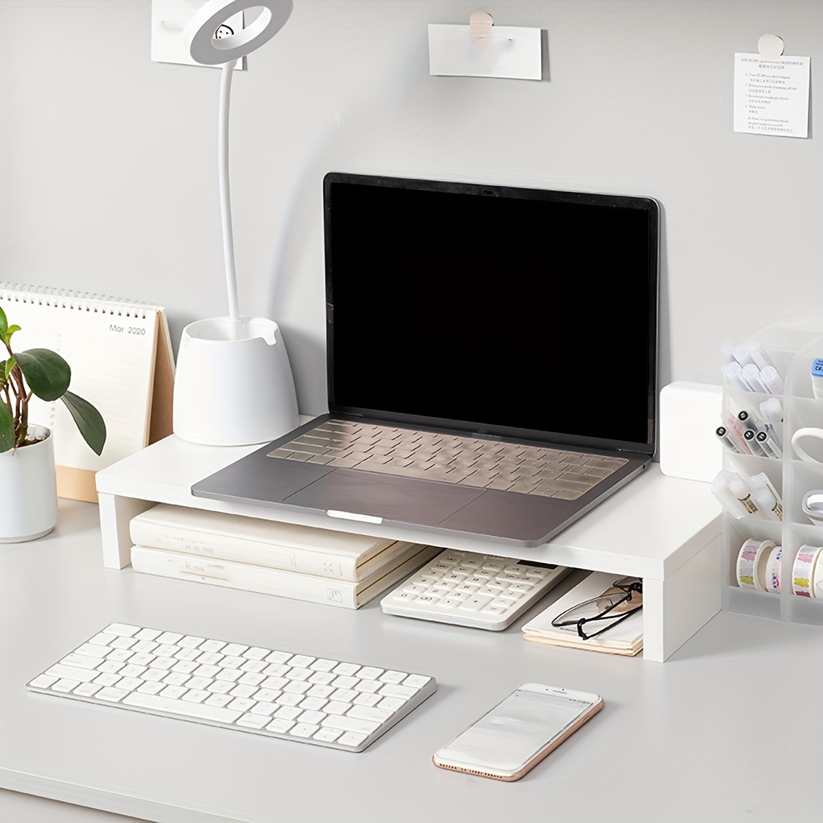 Minimalist White MDF Monitor R - đánh giá và giá Desk Setup Accessories