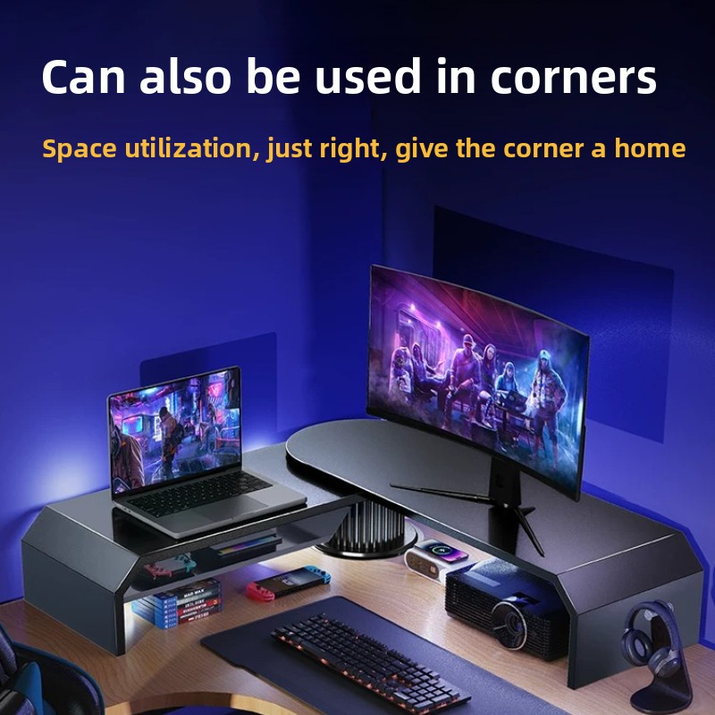 Gaming Dual Monitor Stand Offi - đánh giá và giá Desk Setup Monitor And Laptop