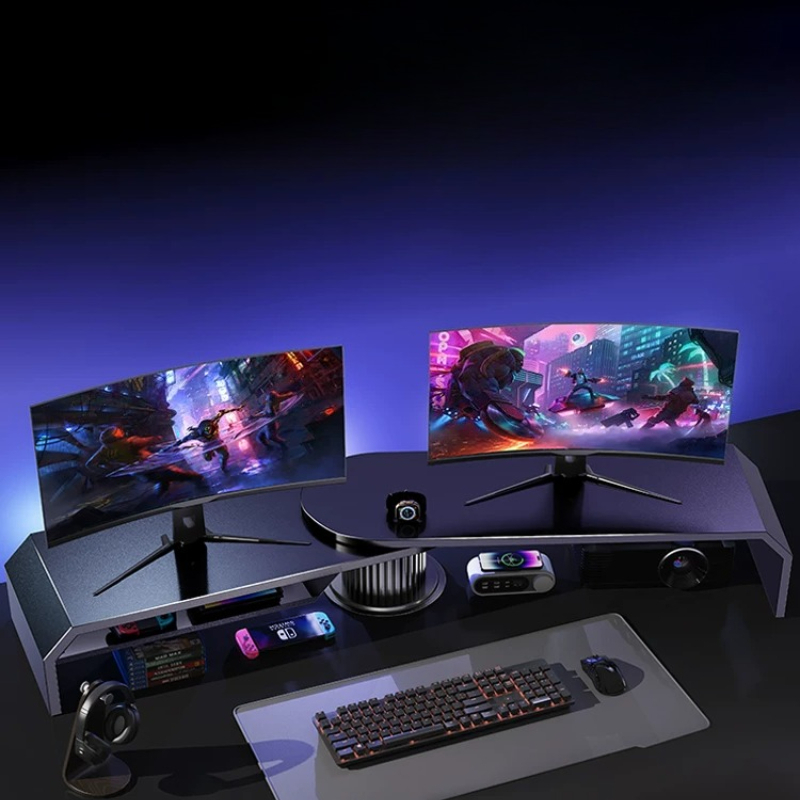 Gaming Dual Monitor Stand Offi - đánh giá và giá Desk Setup Monitor And Laptop
