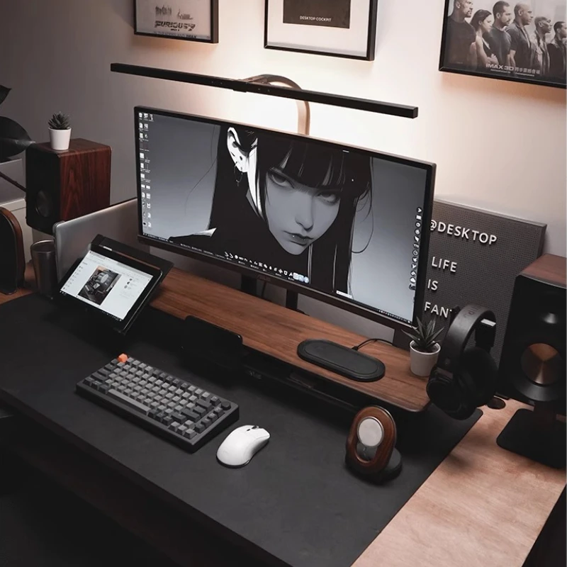 Modular Walnut Monitor Stand f - đánh giá và giá Desk Setup Monitor And Laptop