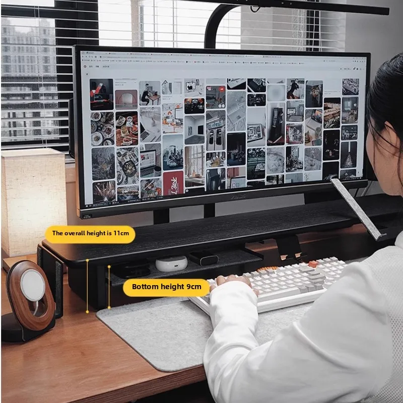 Modular Walnut Monitor Stand f - đánh giá và giá Desk Setup Monitor And Laptop