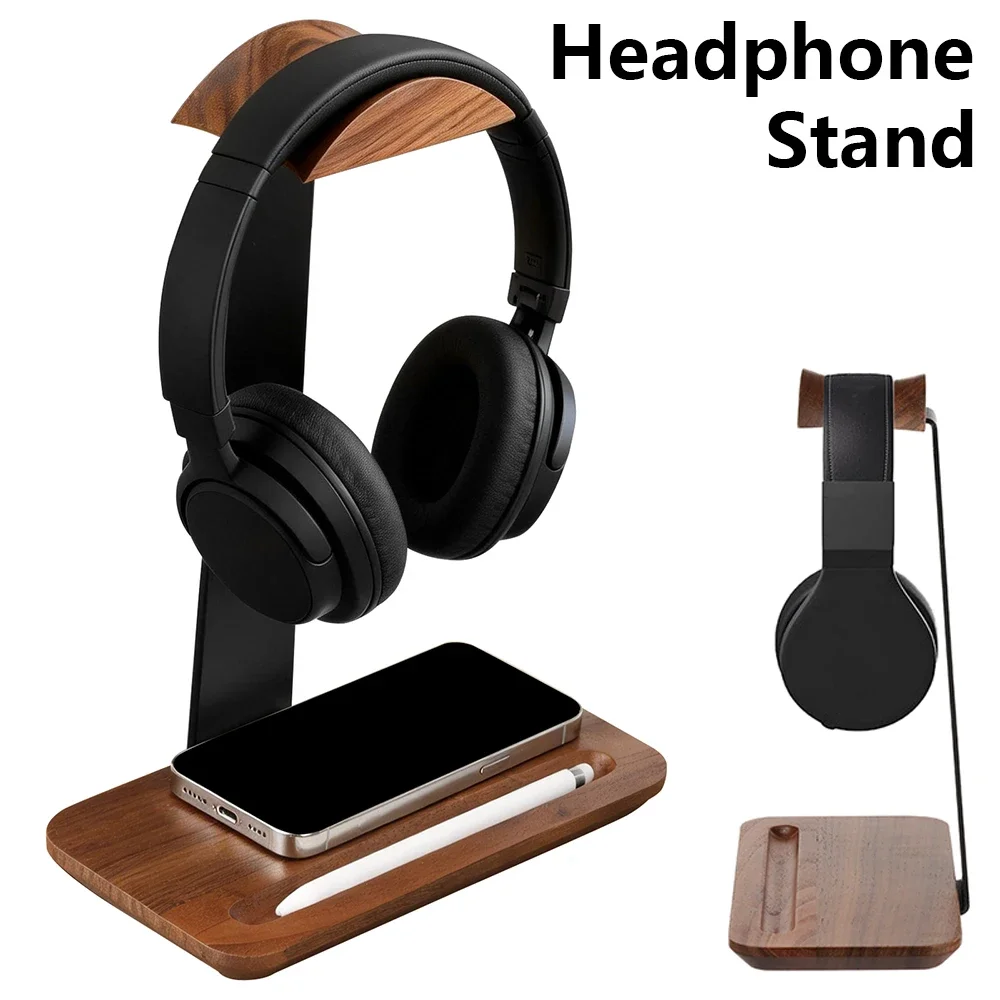 Universal Wood Headphone Stand - đánh giá và giá Desk Setup Organization