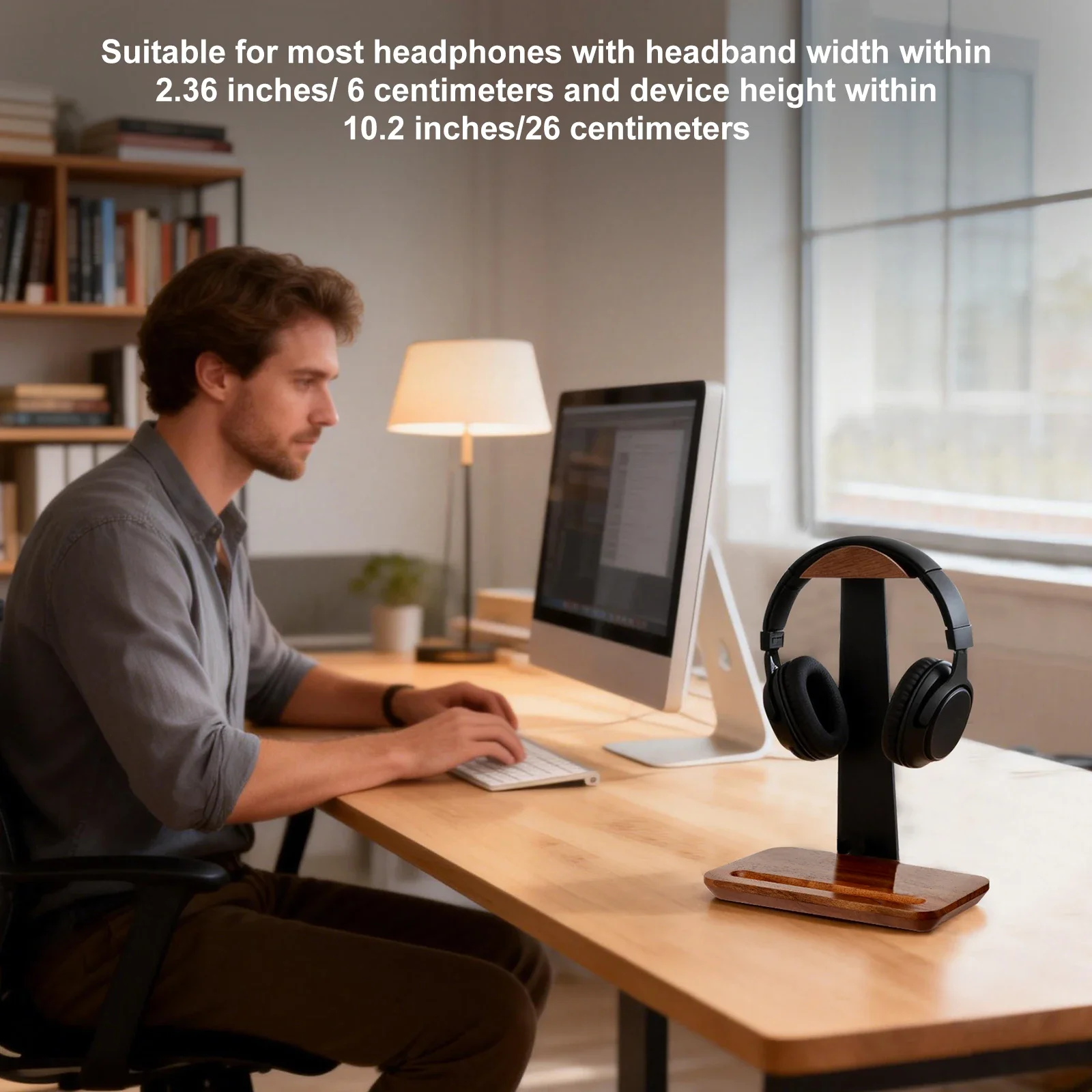 Universal Wood Headphone Stand - đánh giá và giá Desk Setup Organization