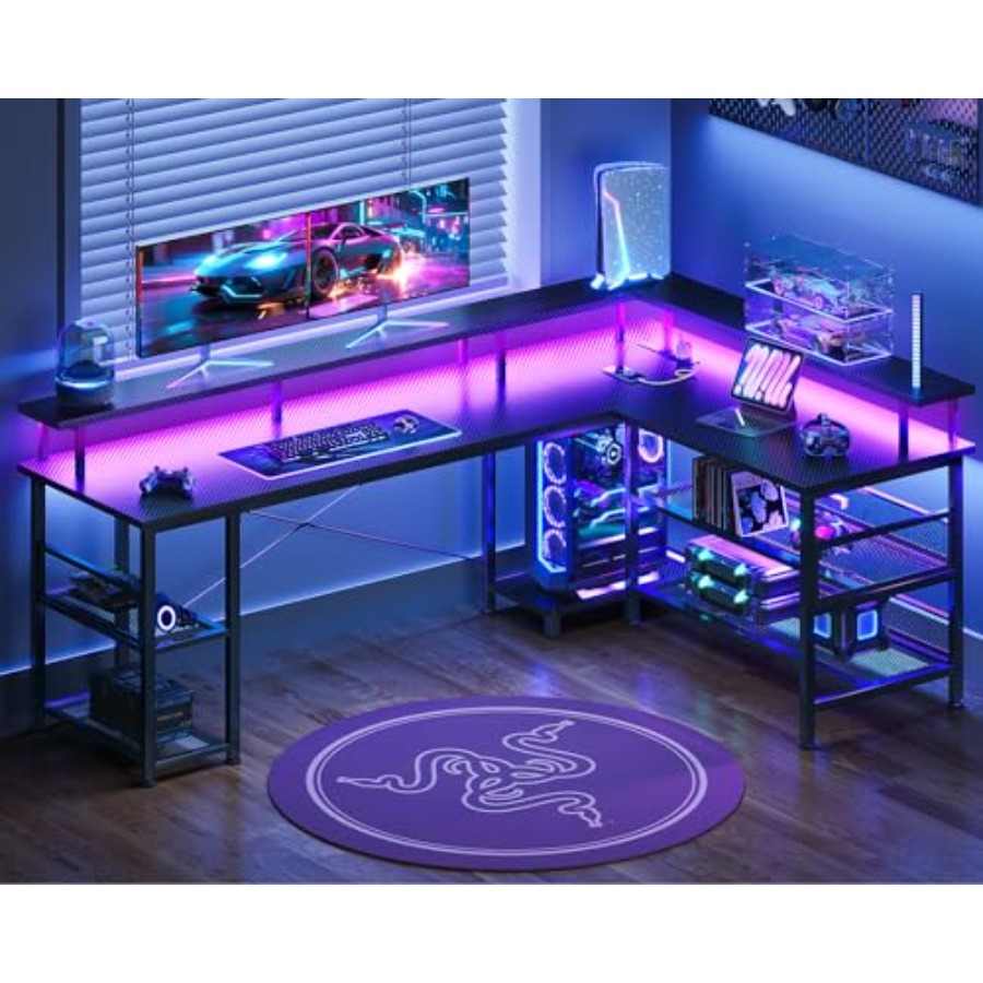 66 Large L Shaped Gaming Desk  - đánh giá và giá Desk Setup In Office