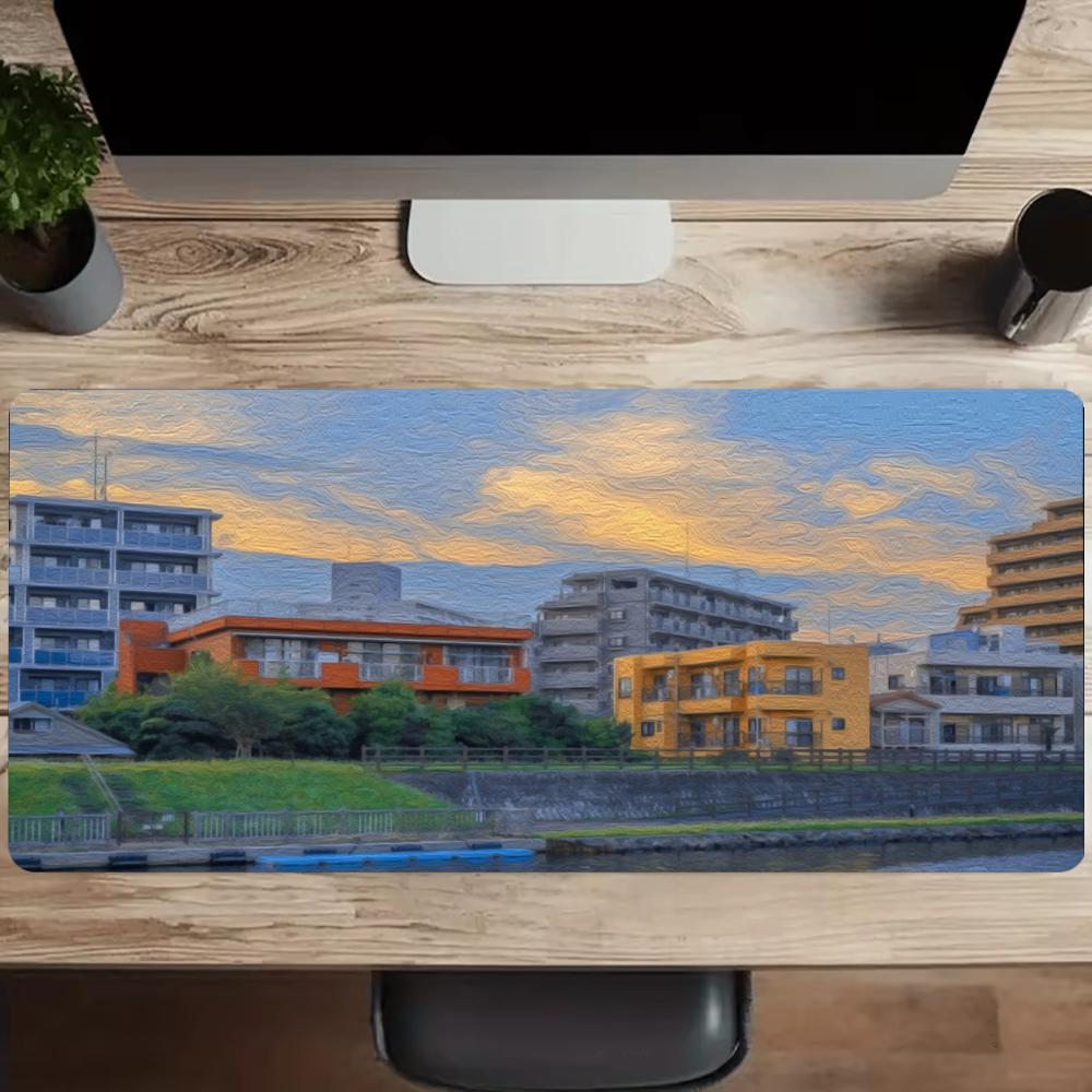 Urban Street View Oil Painting - đánh giá và giá Desk View Setup