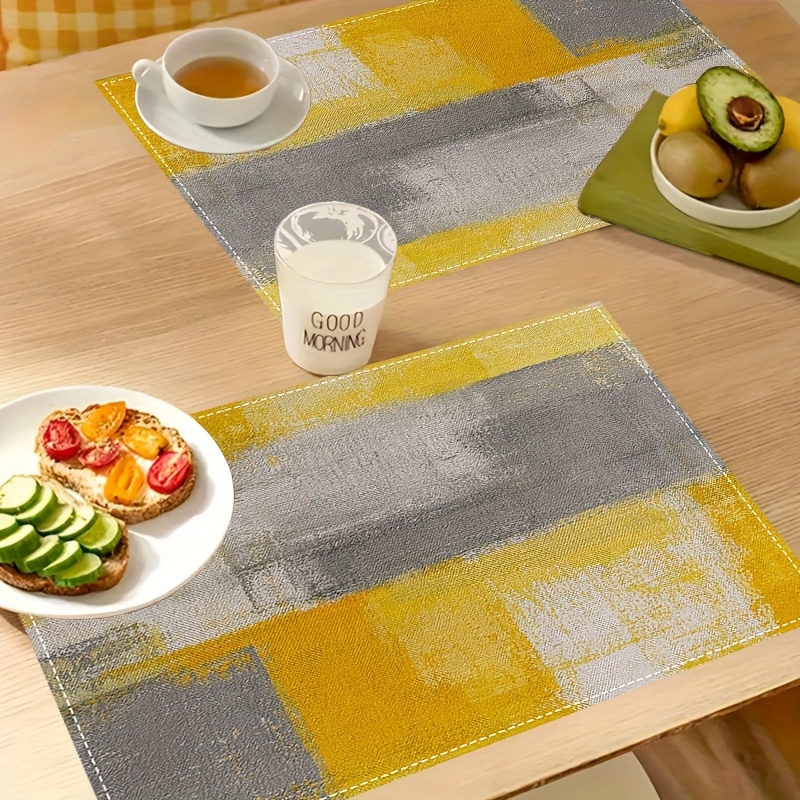 VIKAMA Yellow Gray Abstract Oi - đánh giá và giá Yellow Desk Setup