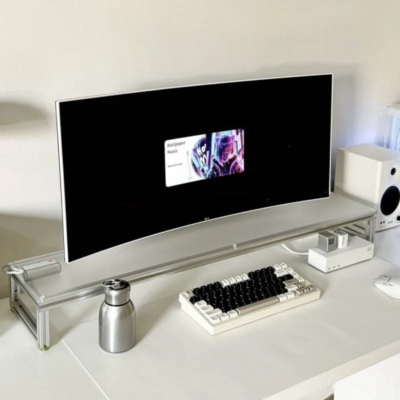 Aluminum Monitor Stand Acrylic - đánh giá và giá Desk Setup Monitor And Laptop