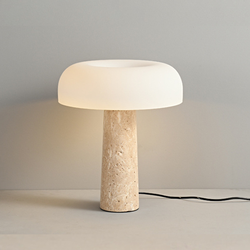 Mushroom Lamp for French Style - đánh giá và giá Yellow Desk Setup