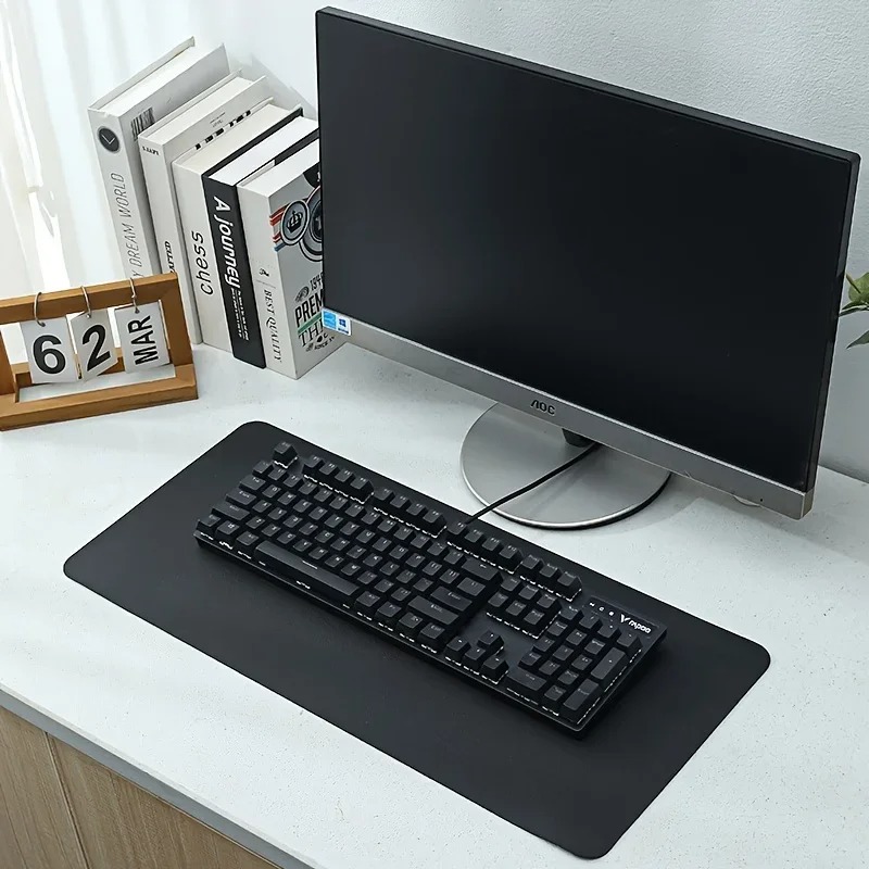 Pink Solid Color Leather Desk  - đánh giá và giá Yellow Desk Setup