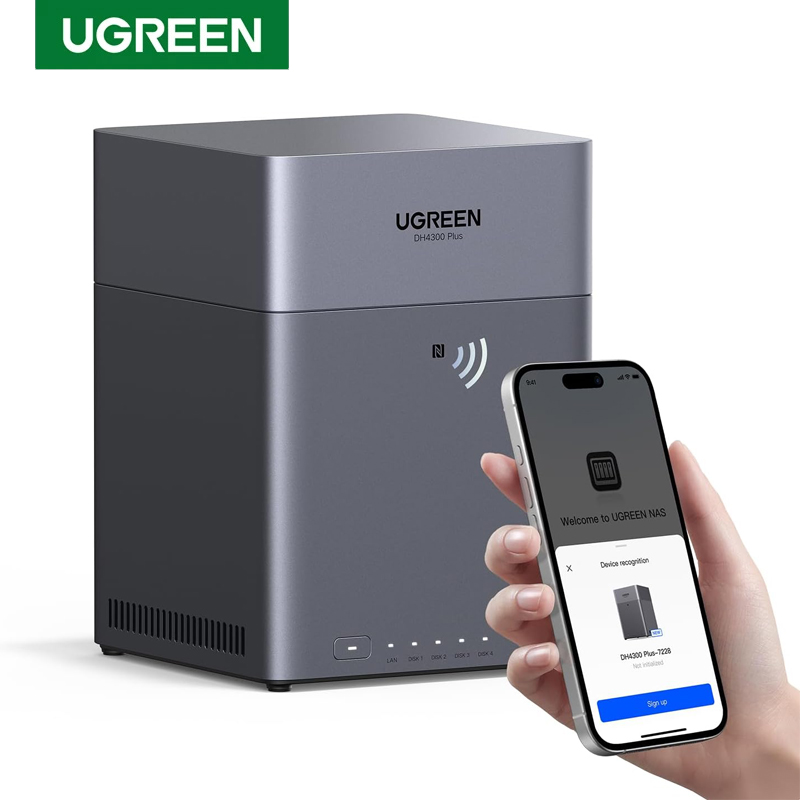 UGREEN NAS DH4300 Plus 4 Bay D - đánh giá và giá Desk Setup Organization